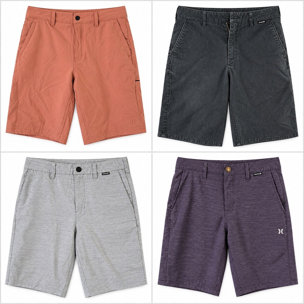 Hurley Shorts Mens 30 Hybrid Walk Shorts Lot of 4 Purple Gray Salmon EUC